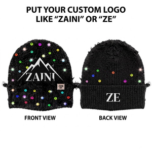 Gorro de Punto Acrílico ZAINI Premium de 380 GSM, Unisex, Color Negro Desgastado, para Invierno - Product Image 1