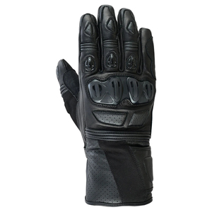 Gants de moto en cuir noir compatibles avec les écrans tactiles, protection complète des doigts, équipement de conduite et de sports de plein air - Product Image 3