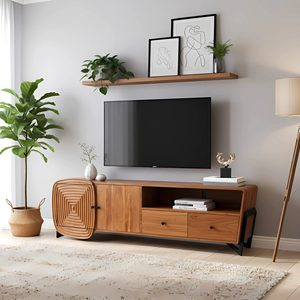 <b>Designer</b> Modern Wooden <b>TV</b> <b>Unit</b> for Living Room with High Quality Craftsmanship and Sleek Finish Stylish Living Room Furniture - Product Image 1