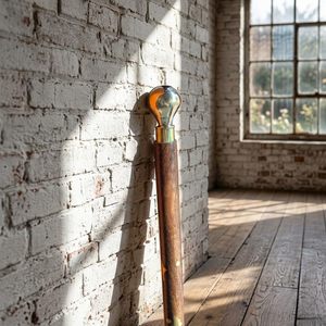 Wooden Walking Stick with Brass Finish Handle Decorative Wooden <b>Cane</b> for Men Women Vintage Collectible Gift Home Decor - Product Image 4