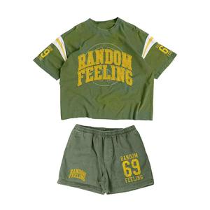 ชุดเสื้อยืดและกางเกงขาสั้นผ้าฝ้ายถักเนื้อนุ่มระบายอากาศดี ยี่ห้อ Jaffico International รุ่น Black Cotton สำหรับผู้ชาย สวมใส่สบายๆ ในฤดูร้อน พิมพ์ลายตัวอักษร คอกลม ไซส์ 69 - Product Image 3