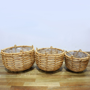 Pot suspendu en jacinthe d'eau très populaire avec cordelette pour plantes d'intérieur et d'extérieur, style rustique, couleur naturelle - Product Image 5