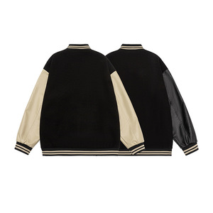 เสื้อแจ็คเก็ตเบสบอลแบบ Letterman สำหรับผู้ใหญ่และเยาวชน  ผ้าฟลีซสีสันสดใส สไตล์สตรีทแวร์ ลายการ์ตูนเสือดาว ลายจุด - Product Image 4