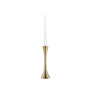 Élégant support de bougie conique doré avec finition texturée côtelée, design élégant en forme d'heure de nuit, parfait pour la décoration de maison de luxe et les événements. - Product Image 2