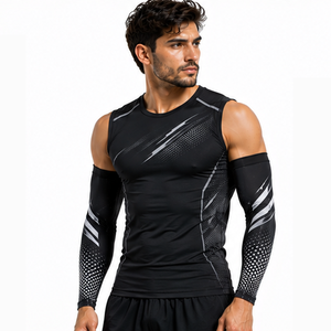 Mangas de compresión para hombre, personalizadas, para fitness, deportes, correr, ciclismo, entrenamiento, transpirables, elásticas, de soporte, atléticas, protectoras - Product Image 3