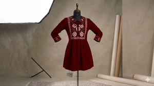 Blusa de Rayón Bordada para Mujer, Estilo Indio Formal, Sin Arrugas, para Todas las Temporadas, Oferta Especial para Festivales, Venta al Por Mayor - Product Image 2