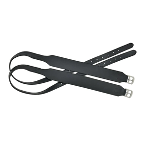 Étrier d'équitation en cuir véritable noir avec surpiqûres décoratives et accastillage en acier inoxydable, fabrication OEM acceptée pour l'équitation - Product Image 5