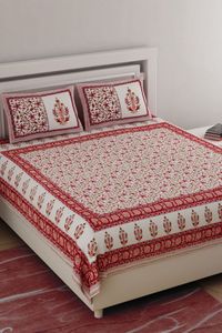 High Quality 100% Cotton Square Real Touch Printed <b>King</b> <b>Size</b> Bed <b>Sheet</b> Set with Two Pillow Covers New - Product Image 3