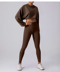 T-shirt décontracté à manches longues pour femme, doux, extensible, écologique, antibactérien, 100 % polyester, coupe courte, séchage rapide, léger - Product Image 5