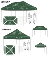 Tente compacte pliable en polyester enduit de PVC résistant aux UV avec murs pour accessoires d'affichage de camping de plage