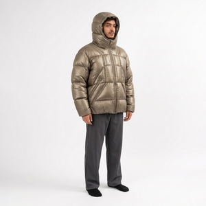Chaqueta Acolchada con Capucha para Hombre, Personalizable por Delante, Cortavientos, Transpirable, con Forro Polar, Relleno de Poliéster de 220g, Abrigo Casual de Invierno, Corte Regular - Product Image 2