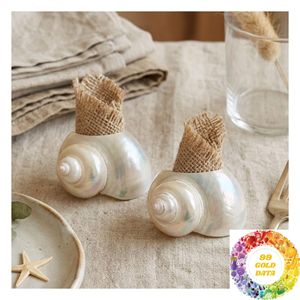 Porte-serviettes en nacre fait main, accessoire de table pour mariage à la plage, dîner et décoration intérieure - Product Image 2