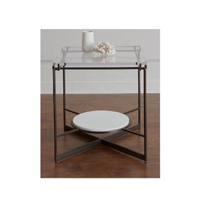 Mesa lateral de diseño Simple a la moda, mesa de café y té con logotipo de Metal occidental, fabricante de estilo de construcción al por mayor - Product Image 2