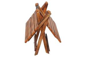 Handmade Wooden <b>Outdoor</b> Adirondack Natural Brown <b>Foldable</b> Coffee <b>Table</b>, End <b>Table</b> for Poolside Garden, Living Room, Bedroom - Product Image 3