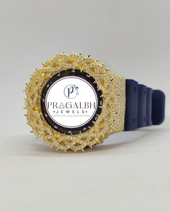Reloj de Diamantes de Lujo Pragalbh Jewels, Diseño de Espinas, Correa de Acero Inoxidable y Caucho, Estilo Hip Hop para Hombre - Product Image 2