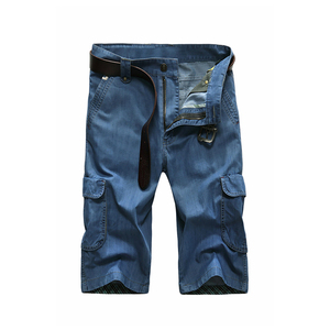 Shorts cargo pour hommes de haute qualité avec poches, fermeture éclair et bouton, lavage contrastant, service OEM, design personnalisé - Product Image 3