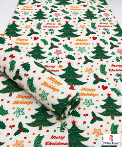 Tela de Poliéster y Algodón Estampada con Diseños Florales Navideños, Tejido Transpirable para Ropa Festiva y Deportiva, Fabricante OEM ODM - Product Image 5