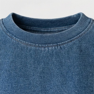Ensemble 2 pièces pour femme en jean bleu, t-shirt à manches courtes et short, col rond, coupe ample, polyester/coton, décontracté, printemps/été - Product Image 4