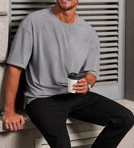 Wholesale Eco-Friendly Breathable Men's Oversized Printed Blank T-Shirt Plain Dyed 400GSM Streetwear Oversize T-Shirts - Product Image 2