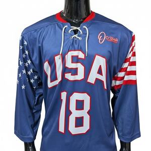 Uniforme de hockey sobre hielo personalizado para hombre, conjunto de jersey y pantalones sublimados, diseño estadounidense, conjunto de jersey de hockey sobre hielo, uniforme de equipo de manga larga - Product Image 4