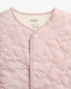 Chaqueta Acolchada de Punto 100% Nailon para Bebé Niña, Color Rosa, con Estampado de Corazones, Manga Larga, Bolsillos, Abrigo de Invierno 21F26JACG001J - Product Image 3