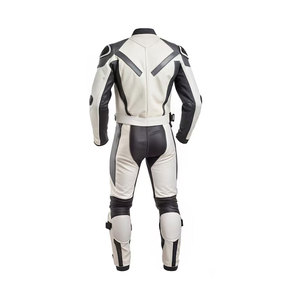 Combinaisons de motard résistantes au vent en cuir véritable de couleur unie personnalisée, fabriquées avec une étiquette privée, combinaison de moto, vêtements de course automobile - Product Image 6