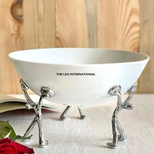 Bol décoratif en aluminium de qualité supérieure à prix abordable, finition dorée, design minimaliste, idéal pour les repas quotidiens - Product Image 4