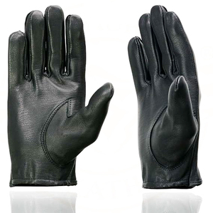 Samroz Sports Men's Black Cowhide Leather Gauntlet Motorcycle Hand <b>Gloves</b> - Product Image 2