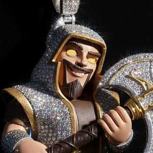 จี้โมอิสซาไนต์ลายการ์ตูนนักรบผู้ชาย ประดับเพชร สไตล์ฮิปฮอป ของขวัญสำหรับงานปาร์ตี้ เงินแท้ 925 เครื่องประดับจี้และชาร์ม - Product Image 2