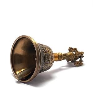 Cloche artisanale en laiton avec poignée en forme d'éléphant, vintage, décorative, pour la maison et la Puja - Product Image 2