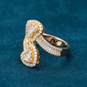 VVS 925 plata esterlina moissanita diamante forma de corazón anillo chapado en oro banda para compromiso boda directo de Boutique joyería - Product Image 5