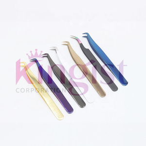 Custom Color Titanium Coated Eyelash Extension Tweezers Set Straight and Strong Curved Lash <b>Tools</b> for Professional Use - Product Image 5