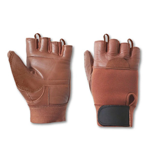 Premium Quality Classic Sheep Grain Leather Wheelchair Gloves Fingerless Industrial Safety Personal Protective Gloves Casual Gym - Product Image 1