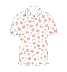 เสื้อโปโลพิมพ์ลายดอกไม้สีชมพูแบบกำหนดเองสำหรับผู้ชาย แขนสั้น สไตล์ลำลอง แฟชั่นฤดูร้อน เสื้อยืดกอล์ฟ - Product Image 1