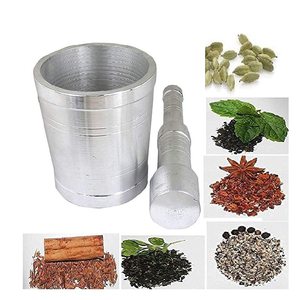 ครกและสากอลูมิเนียมหนาพิเศษ (Khalbatta) ชุดครกและสากอูราลทนทานสำหรับบดเครื่องเทศในครัว - Product Image 3