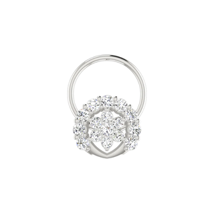 AJRETAIL Piercing de Nariz para Mujer con Diseño Floral Étnico en Oro de 14K y Diamante Natural de 0.14ct, Joyería Fina para Compromiso/Boda - Product Image 3