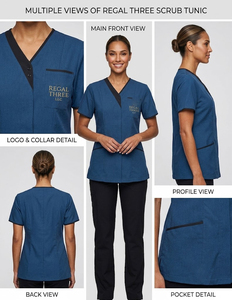 Tops de travail médicaux à col en V et manches courtes pour infirmières et médecins professionnels - Product Image 4