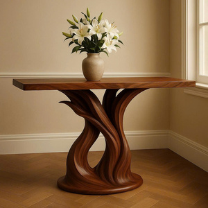 Mesa de consola de tamaño personalizado, diseño inspirado en madera Natural, decoración de entrada única hecha a mano, muebles de madera maciza a medida, regalo - Product Image 4