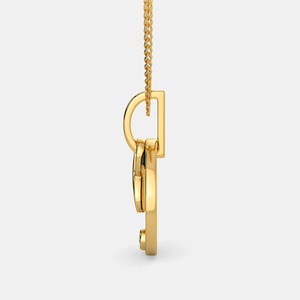 Yellow <b>Gold</b> Black Enamel <b>Infinity</b> Lab Grown Diamond Pendant <b>Necklace</b> - Product Image 2