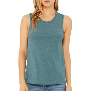 Débardeurs de sport pour femmes, coupe ajustée, anti-boulochage, séchage rapide, 100% coton - Product Image 1