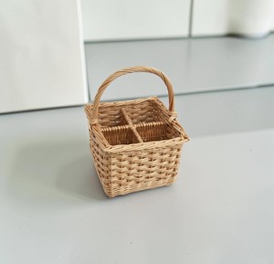 Panier suspendu rectangulaire en osier tressé, porte-ustensiles en rotin, support de présentation pour ustensiles de cuisine, cuillères, casseroles et bouteilles de vin - Product Image 4