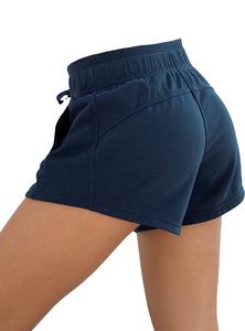 กางเกงขาสั้นเรียกเหงื่อของผู้หญิงกางเกงขาสั้นเนื้อผ้าฝ้ายเทอร์รี่มีกระเป๋ามีเชือกผูกสำหรับออกกำลังกายในฤดูร้อนแบบลำลองสำหรับ2026 - Product Image 5