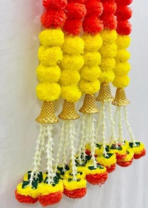 Guirlande de fleurs artificielles en plastique pour décoration de mariage indien traditionnel, clochettes de marguerites écologiques pour intérieur/extérieur, Mehndi - Product Image 2