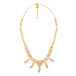 Ensemble de collier de mariée plaqué or 24 carats Kundan - NS614 Gris - Product Image 2