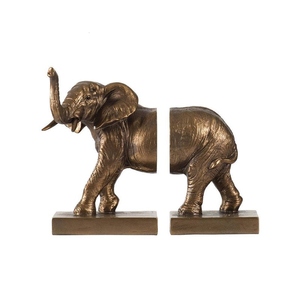 Modern design abstract cast aluminum human figurine bookend set gold finish metal decorative <b>book</b> holder reading man sculpture - Product Image 3