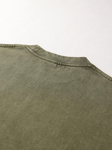 T-shirt Oversize Délavé à l'Acide 100% Coton Vintage Délavé aux Minéraux Grammage Lourd Écologique Respirant Streetwear Coupe Boxy Col Rond - Product Image 6