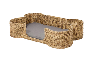 Panier de couchage pour animaux de compagnie en jacinthe d'eau tressé à la main en forme d'oreilles de chat, naturel et confortable, pour chats et petits chiens, usage intérieur, fabriqué au Vietnam - Product Image 2