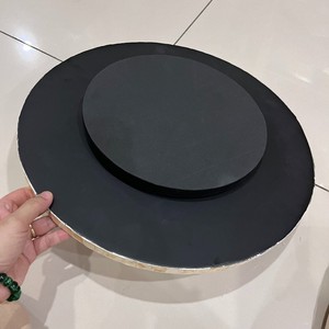 Plateau tournant rond avec motif incrusté d'or, design nordique fait main, pour centre de table de mariage - Product Image 2