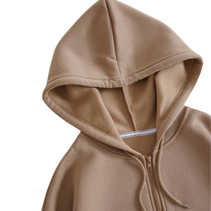 Sudadera con Capucha para Hombre, Color Sólido, Cierre Completo, Forro Polar, Bolsillo Canguro, Corte Regular, Estilo Urbano para Otoño e Invierno - Product Image 3