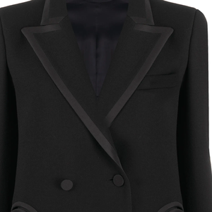Blazer Negro Antiarrugas para Mujer, Hecho a Medida, Doble Botonadura, Tejido, para Negocios o Hermandades, con Logotipo Bordado, Precios Económicos - Product Image 5